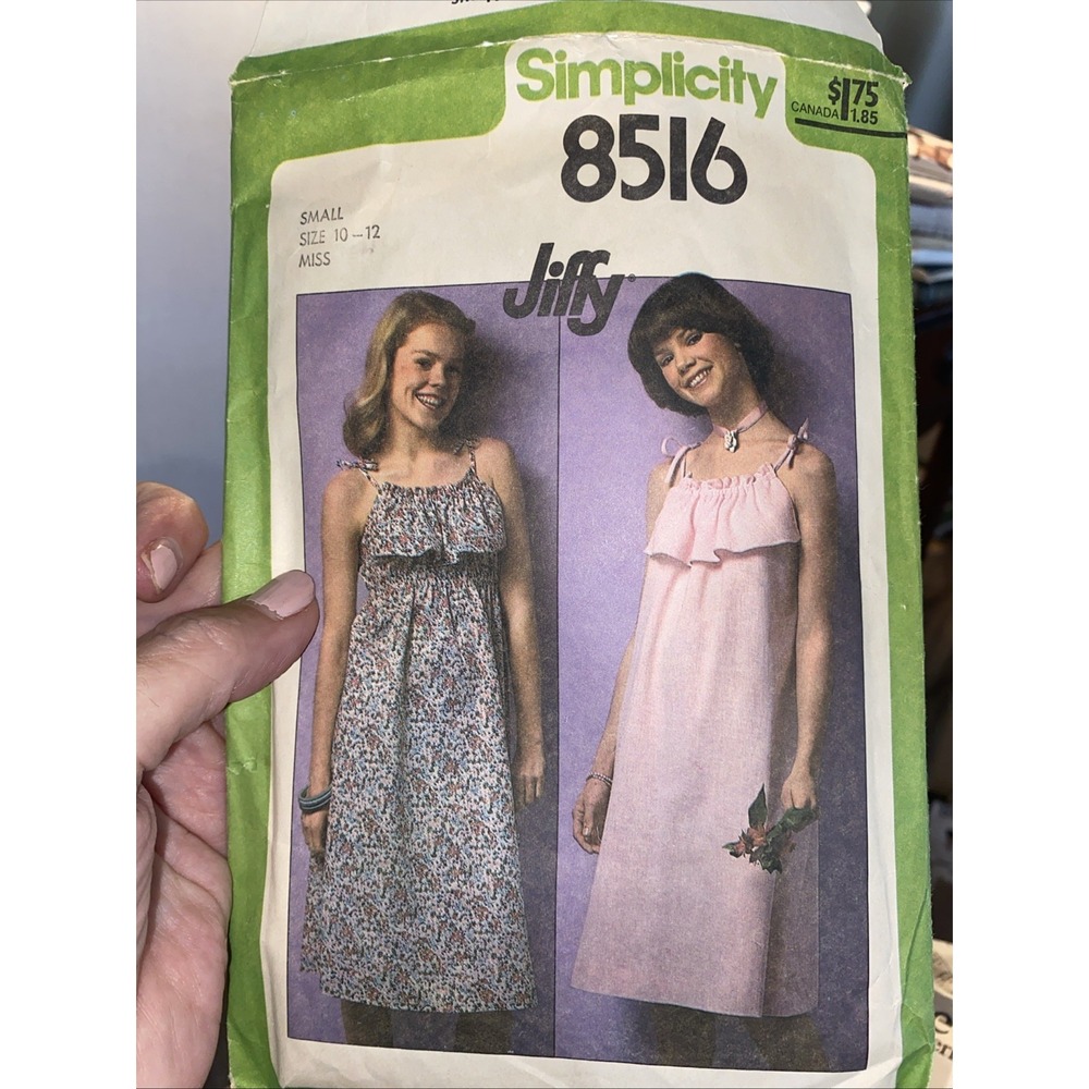 Vintage 1978 Simplicity 8516 Jiffy Sundress Sewing Pattern Misses Size 10-12 Cut